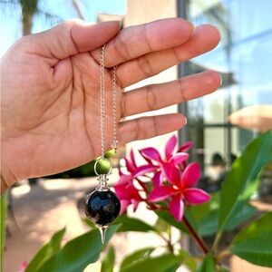 Rare Black Tourmaline Crystal Pendulum! Divination Tool!